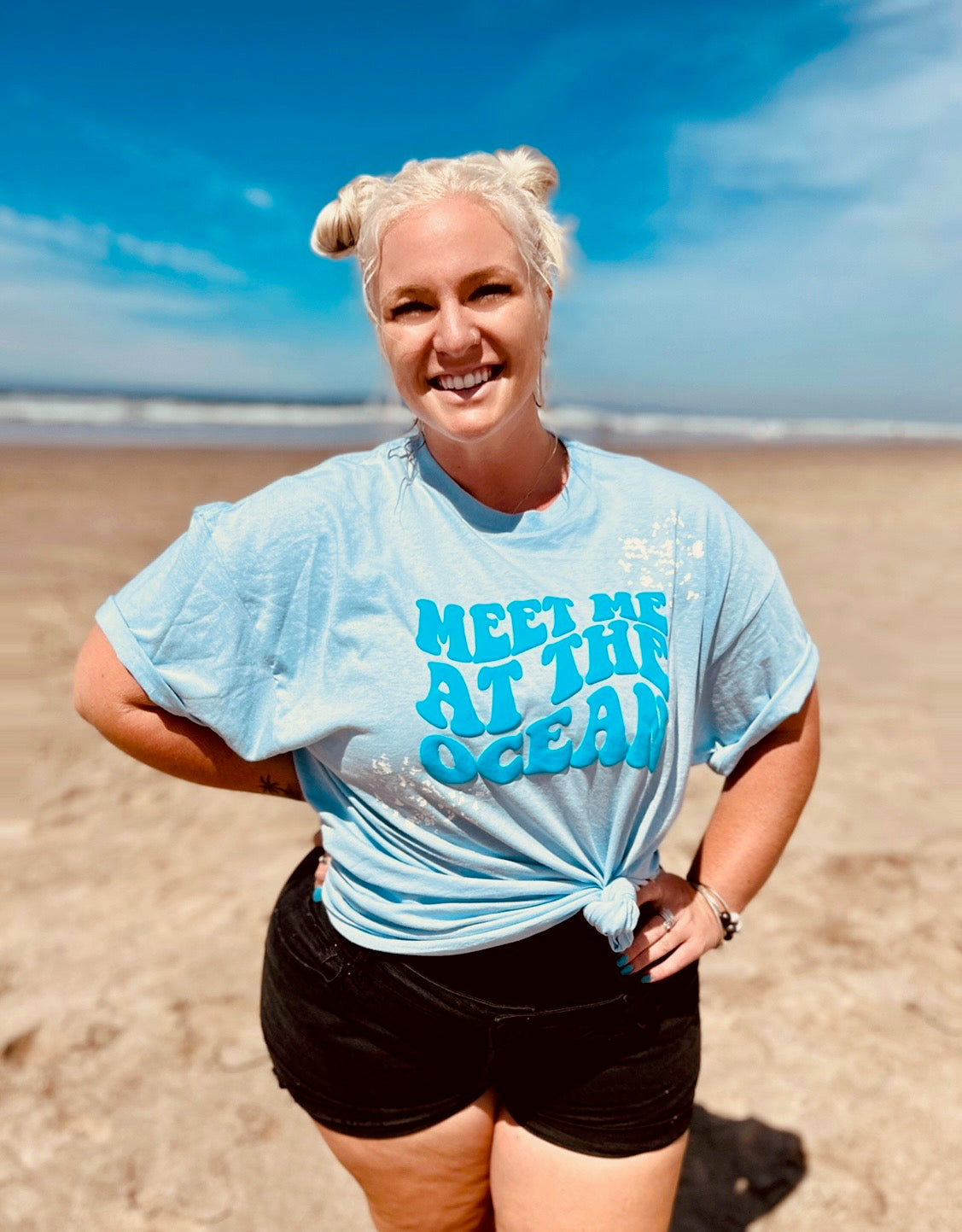 Meet Me At The Ocean Over sized Tee